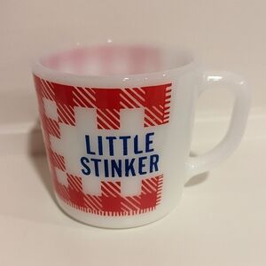 Red and White Checkered Mug Vintage child's mug